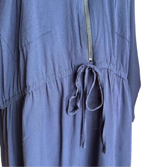 Torrid Womens Navy Blue Long Sleeved Blouse Tunic Zip and waist Detail sz 3 - Picture 5 of 11